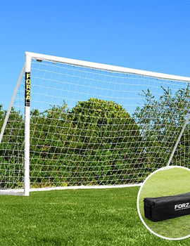 FORZA 12ft x 6ft Football Goal | All Weather uPVC Garden Goals with Quick and Easy Assembly - Optional Training Football, Target Sheet & Carry Bag