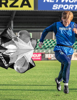 FORZA Speed Chute Resistance Parachute - Wind Resistance Training Tool – Adjustable Strap & Carry Bag Included | Football Training Equipment | Running Accessories