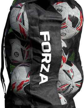 Sac de transport de ballons FORZA Premier | Sac en filet à cordon pour football, basket-ball, netball et volley-ball | 5 coloris au choix - Sac fourre-tout robuste | Capacité de 12 ballons
