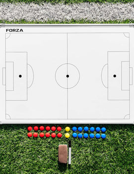 FORZA 90cm x 60cm Sport Coaching Board | 13 Sport Options | Double-Sided Dry Wipe Tactics Board – Includes Magnets, Pen & Eraser (Without Carry Bag, Football)