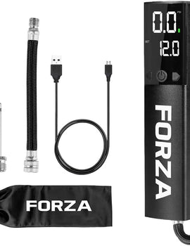 FORZA Digital Ball Pump¦Rechargeable Electric Air Pump with LED Torch - Includes Needles & Flexible Hose – Portable Football, Rugby, Basketball & Netball Inflator