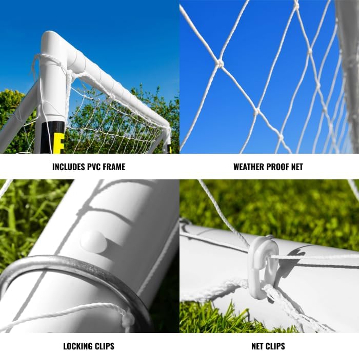 FORZA 12ft x 6ft Football Goal | All Weather uPVC Garden Goals with Quick and Easy Assembly - Optional Training Football, Target Sheet & Carry Bag