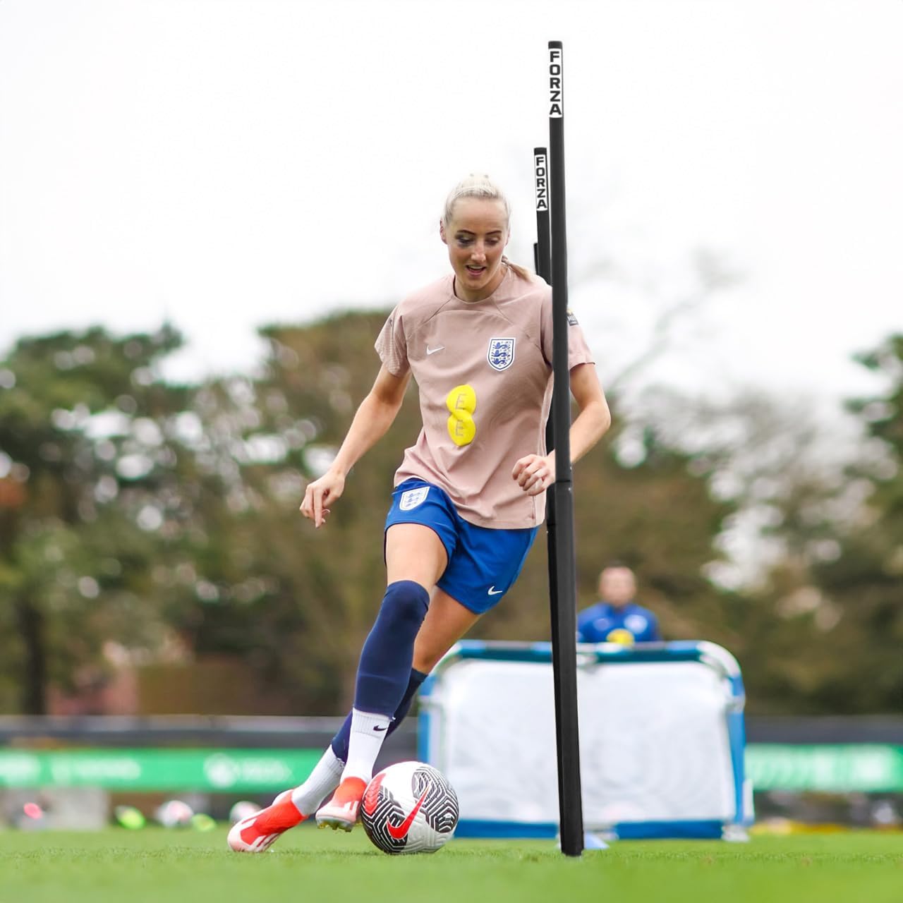 FORZA Football Slalom Training Poles - 34mm Thick | 2x Size Options: 3ft/6ft | Pro Multi-Sports & Football Training Equipment | Optional Rubber Bases