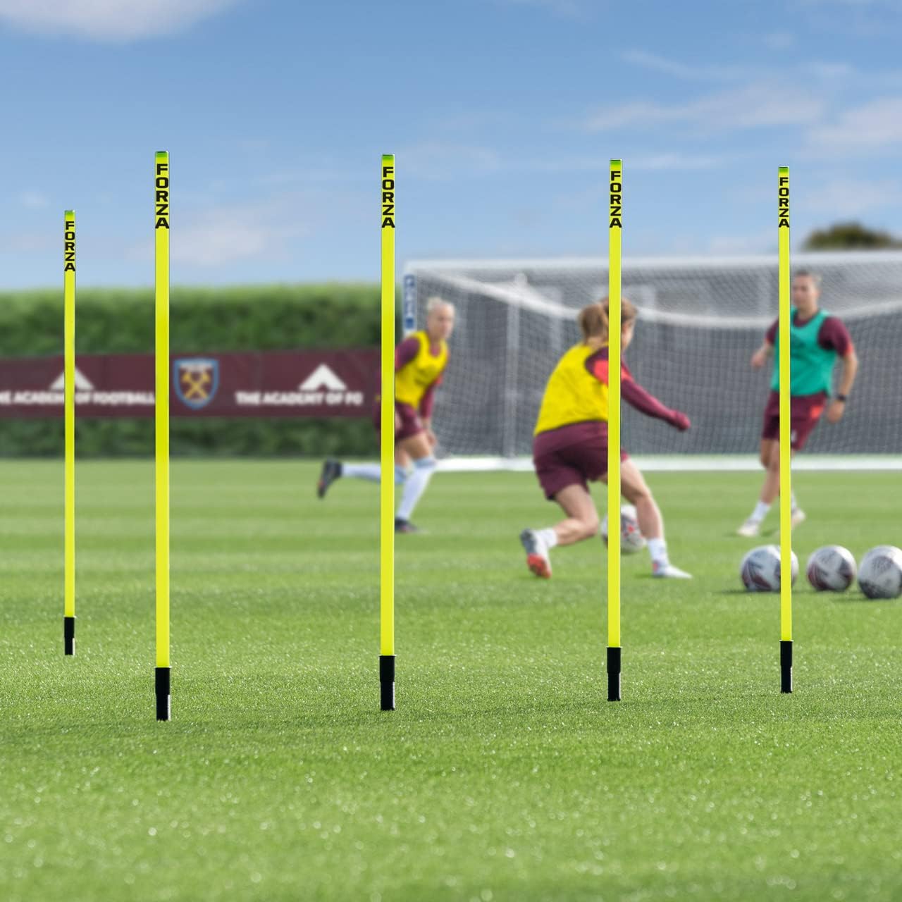FORZA Slalom Training Poles | 5ft or 6ft Spring Loaded Agility Training Poles - Packs of 8 or 16 for Football, Agility & Fitness Drills
