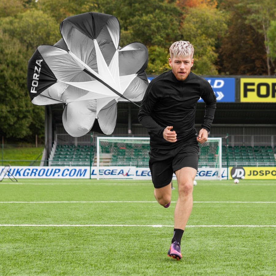 FORZA Speed Chute Resistance Parachute - Wind Resistance Training Tool – Adjustable Strap & Carry Bag Included | Football Training Equipment | Running Accessories