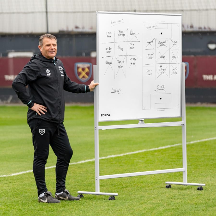 FORZA 150cm x 120cm Wheeled Sport Coaching Whiteboards | Double-Sided Design | 5 Sport Options