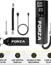 FORZA Digital Ball Pump¦Rechargeable Electric Air Pump with LED Torch - Includes Needles & Flexible Hose – Portable Football, Rugby, Basketball & Netball Inflator
