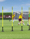 FORZA Astro Slalom Poles + Bases - 5ft/6ft High | Sports Training Slalom Poles With Spring Back | Improve Agility/Speed/Footwork | Rubber Base Included