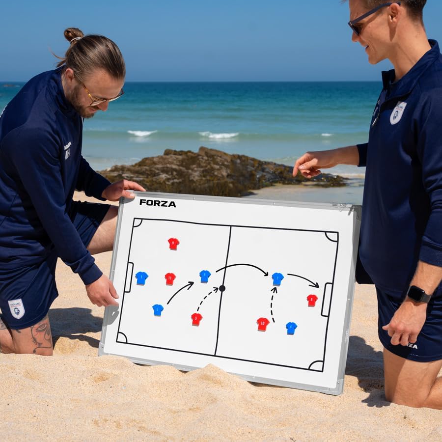 FORZA T-Shirt Coaching Magnets – Set of 11 Magnetic Player Markers with Number Stickers – Compatible with All FORZA Coaching Boards – Ideal for Football Coaches & Managers (Black)