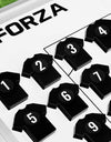 FORZA T-Shirt Coaching Magnets – Set of 11 Magnetic Player Markers with Number Stickers – Compatible with All FORZA Coaching Boards – Ideal for Football Coaches & Managers (Black)