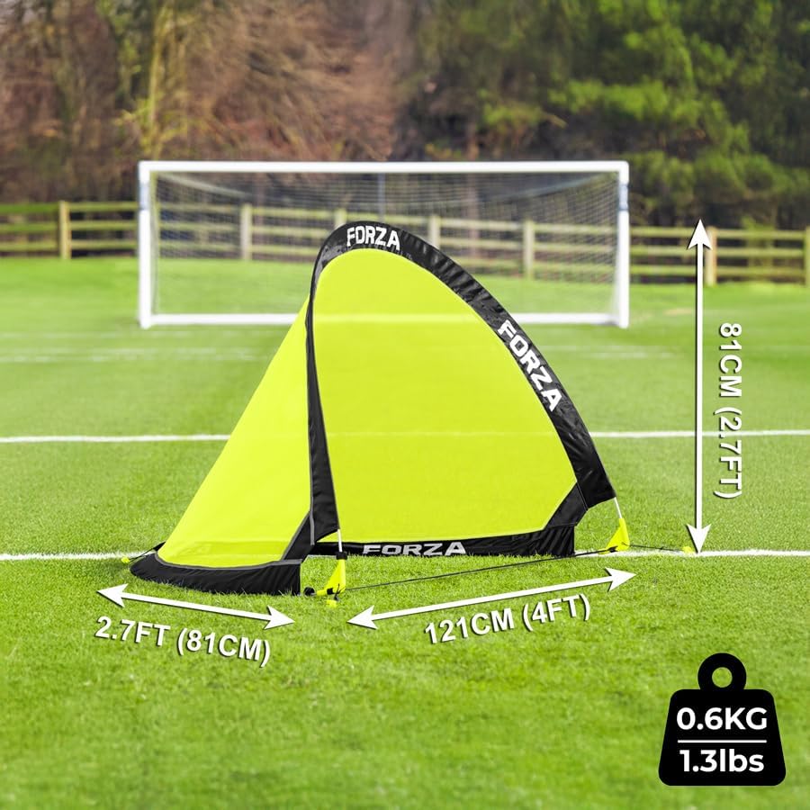 FORZA Flash Pop-Up Football Goals [2.5ft, 4ft or 6ft] - Portable Goal Posts for Shooting Practice - Pop-Up in Minutes | Single or Pair of Goals