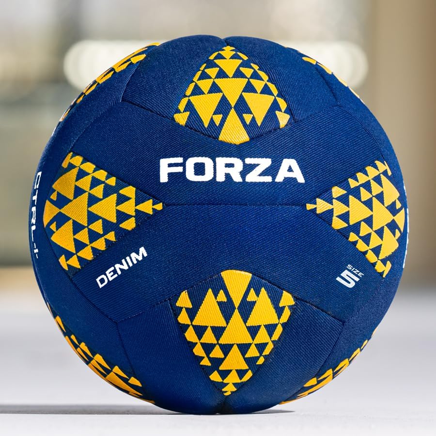 FORZA Freestyle Denim Football | Durable Trick & Skill Training Ball – WFFA Approved Freestyle Football [Sizes 4 & 5]