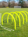 FORZA Football Training Passing Arcs - Improve Passing Accuracy and Speed | Fluorescent Yellow Colour | Pack of 5 or 10 | Ground Spikes Included