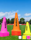 FORZA Multi Sport Training Marker Cones – Durable Plastic Traffic Cones for All Sports & Training Drills | Bright Fluorescent Colours Options [Pack of 10 or 100]