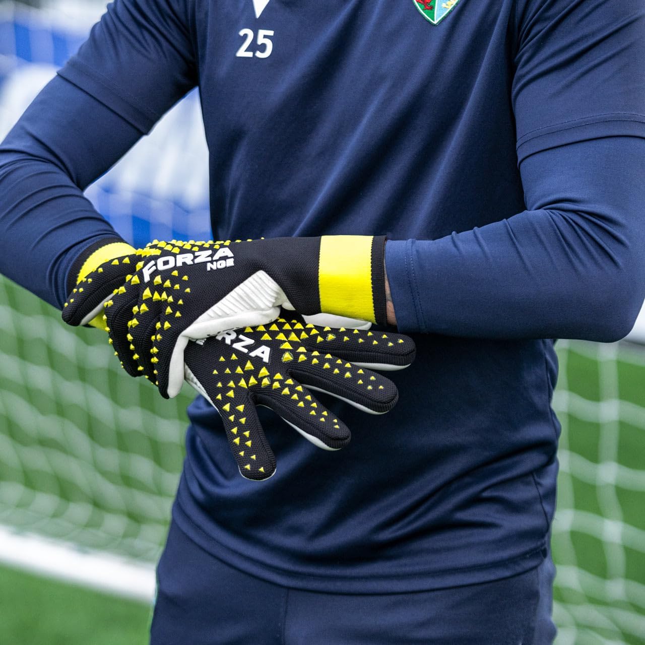 FORZA NGE Goalkeeper Gloves | Pro-Level Strapless GK Gloves [2 Colours & 8 Size Options] - High Performing, Ultra-Durable Latex