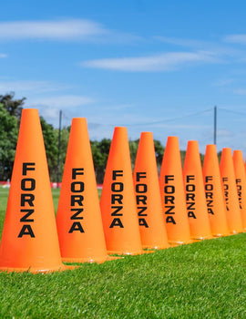 FORZA Multi Sport Training Marker Cones – Durable Plastic Traffic Cones for All Sports & Training Drills | Bright Fluorescent Colours Options [Pack of 10 or 100]