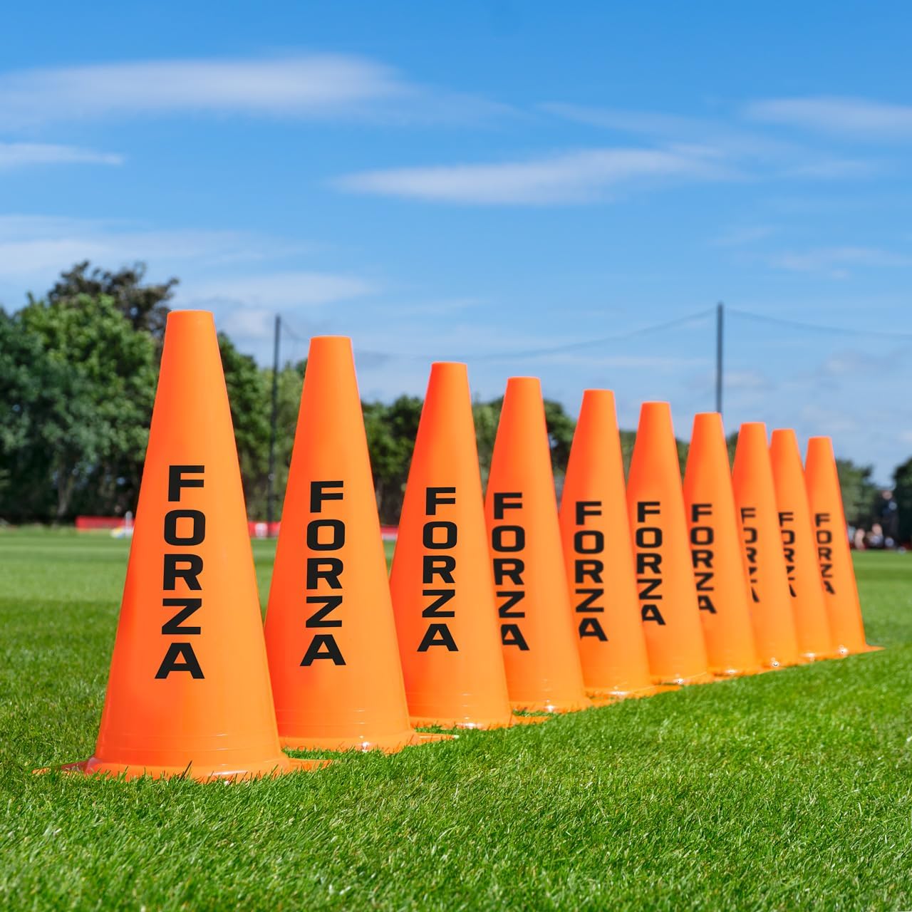 FORZA Multi Sport Training Marker Cones – Durable Plastic Traffic Cones for All Sports & Training Drills | Bright Fluorescent Colours Options [Pack of 10 or 100]