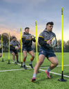 FORZA Astro Slalom Poles + Bases - 5ft/6ft High | Sports Training Slalom Poles With Spring Back | Improve Agility/Speed/Footwork | Rubber Base Included