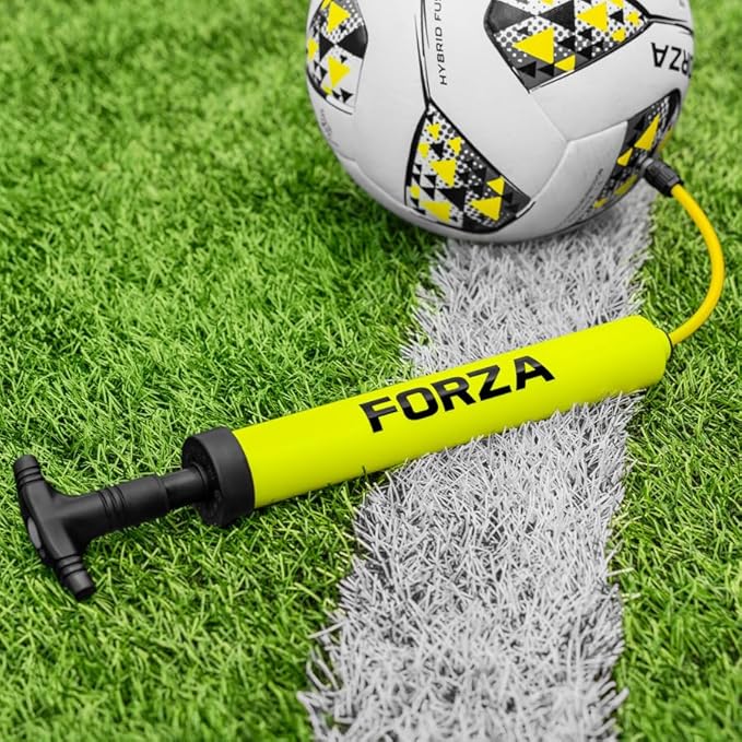 FORZA Pump That Ball™ | Ball Pump with Needle – Hand Air Pump for Football, Rugby, Basketball, Volleyball & More – Inflator with Needle Storage – Portable & Lightweight