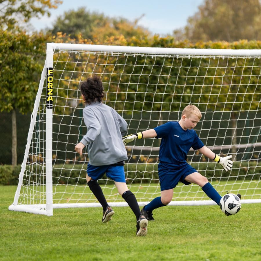 FORZA 3m x 2m Futsal Football Goal | Ultra-Durable & Weatherproof uPVC - Optional Training Football, Target Sheet & Carry Bag - Ideal for Home Gardens and Clubs for Training or Games