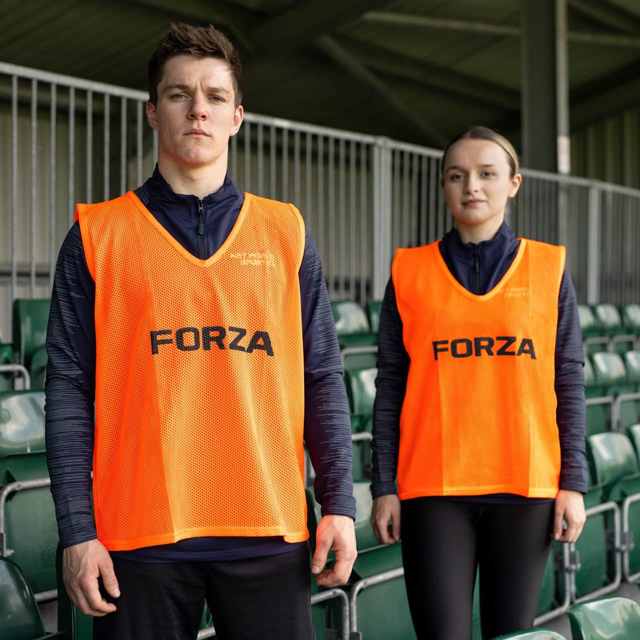 FORZA Training Bibs [10 Pack] - Pro Football Training Vests Sizes | Multi-Sport Bibs | Kids/Adult Bib | Football Bibs | Training Equipment