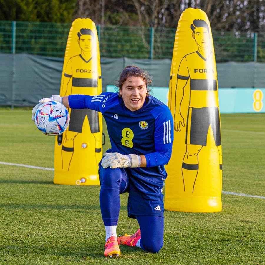 FORZA Pro Football Air Mannequin Junior & Senior | Inflatable Football Free Kick Training Dummies | Pack of 1, 3 or 5 Portable Football Training Equipment | Optional Carry Bag