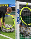 FORZA Football Target Net & Ball Bag | 2-in-1 Ball Storage & Goal Target for Football Training – 10 Ball Capacity - Durable & Easy to Attach