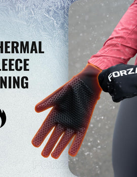 FORZA Winter Thermal Sports Grip+ Gloves – Insulated Fleece Lining, Hex Gel Grip, Water Resistant & Windproof – Sizes 4–11 – Ideal for Football, Rugby, Running & Outdoor Sports