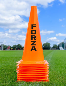 FORZA Multi Sport Training Marker Cones – Durable Plastic Traffic Cones for All Sports & Training Drills | Bright Fluorescent Colours Options [Pack of 10 or 100]
