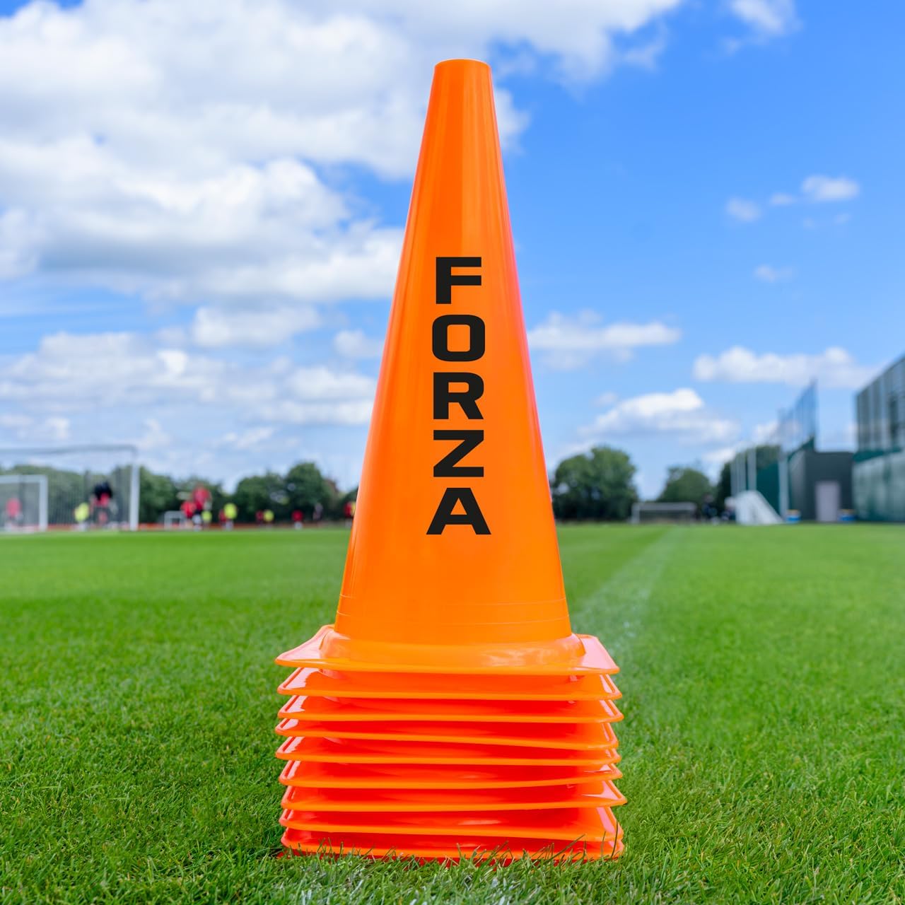 FORZA Multi Sport Training Marker Cones – Durable Plastic Traffic Cones for All Sports & Training Drills | Bright Fluorescent Colours Options [Pack of 10 or 100]