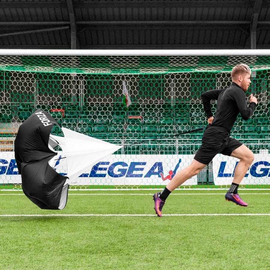 FORZA Speed Chute Resistance Parachute - Wind Resistance Training Tool – Adjustable Strap & Carry Bag Included | Football Training Equipment | Running Accessories