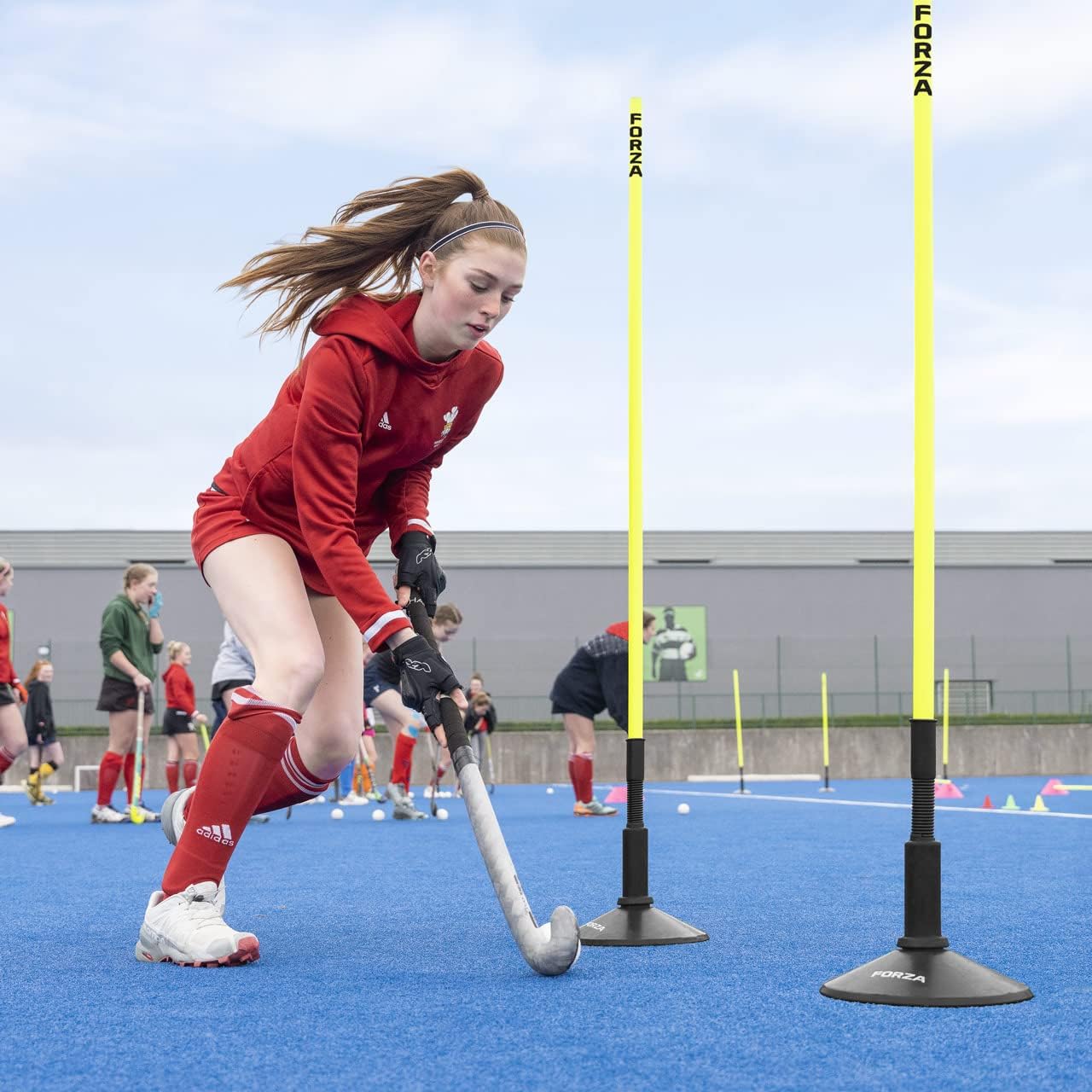 FORZA Astro Slalom Poles + Bases - 5ft/6ft High | Sports Training Slalom Poles With Spring Back | Improve Agility/Speed/Footwork | Rubber Base Included