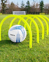 FORZA Football Training Passing Arcs - Improve Passing Accuracy and Speed | Fluorescent Yellow Colour | Pack of 5 or 10 | Ground Spikes Included