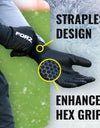 FORZA Winter Thermal Sports Grip+ Gloves – Insulated Fleece Lining, Hex Gel Grip, Water Resistant & Windproof – Sizes 4–11 – Ideal for Football, Rugby, Running & Outdoor Sports