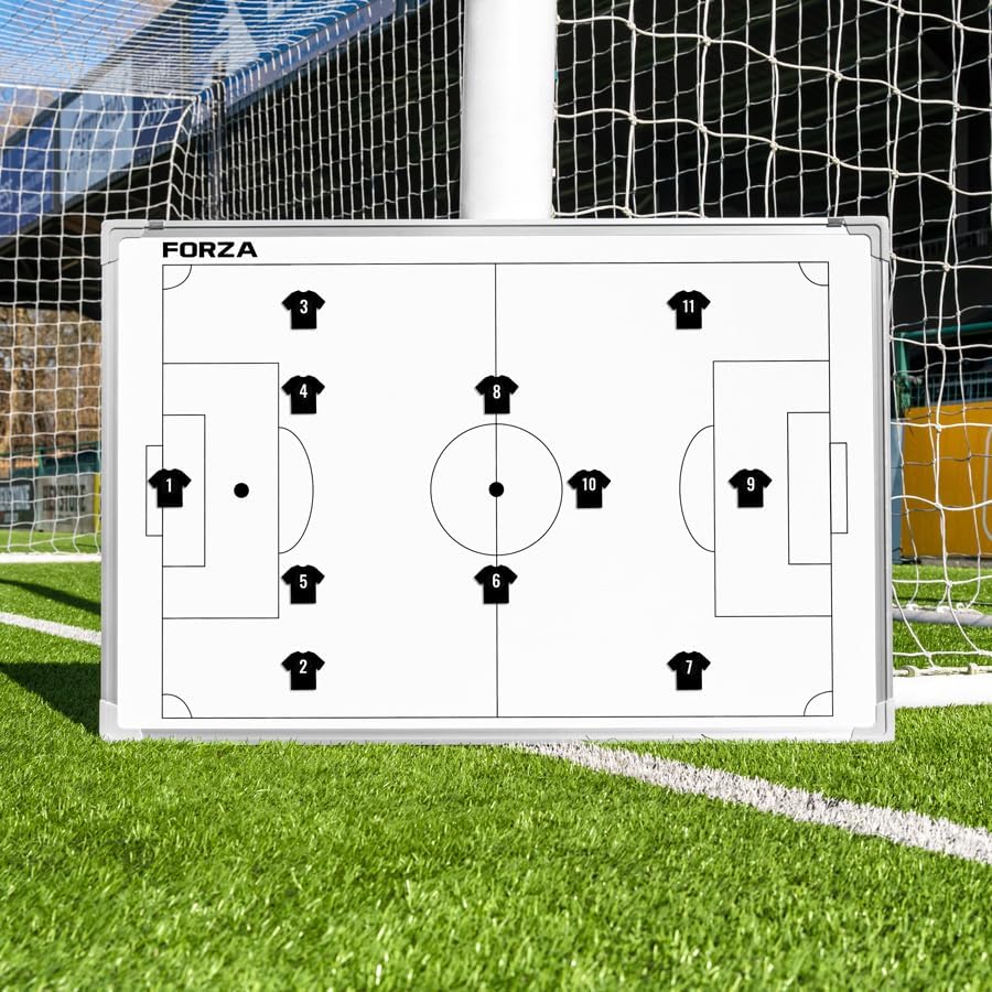 FORZA T-Shirt Coaching Magnets – Set of 11 Magnetic Player Markers with Number Stickers – Compatible with All FORZA Coaching Boards – Ideal for Football Coaches & Managers (Black)