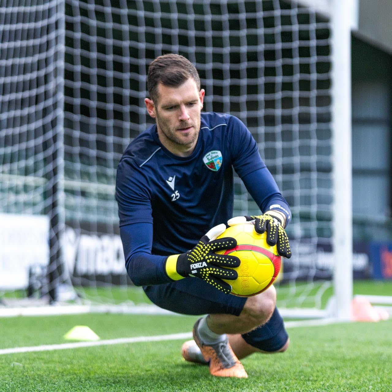 FORZA NGE Goalkeeper Gloves | Pro-Level Strapless GK Gloves [2 Colours & 8 Size Options] - High Performing, Ultra-Durable Latex