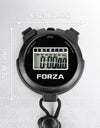FORZA Stopwatch | Multi-Functional Sports Stopwatch Timer for Coaches, Athletes and Schools with Water-Resistant, Easy-to-Read Display - Choose Your Colour! (Black, Pack of 1)