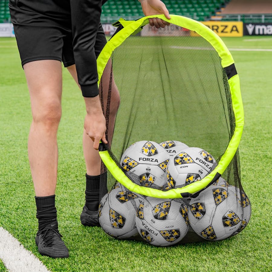 FORZA Football Target Net & Ball Bag | 2-in-1 Ball Storage & Goal Target for Football Training – 10 Ball Capacity - Durable & Easy to Attach