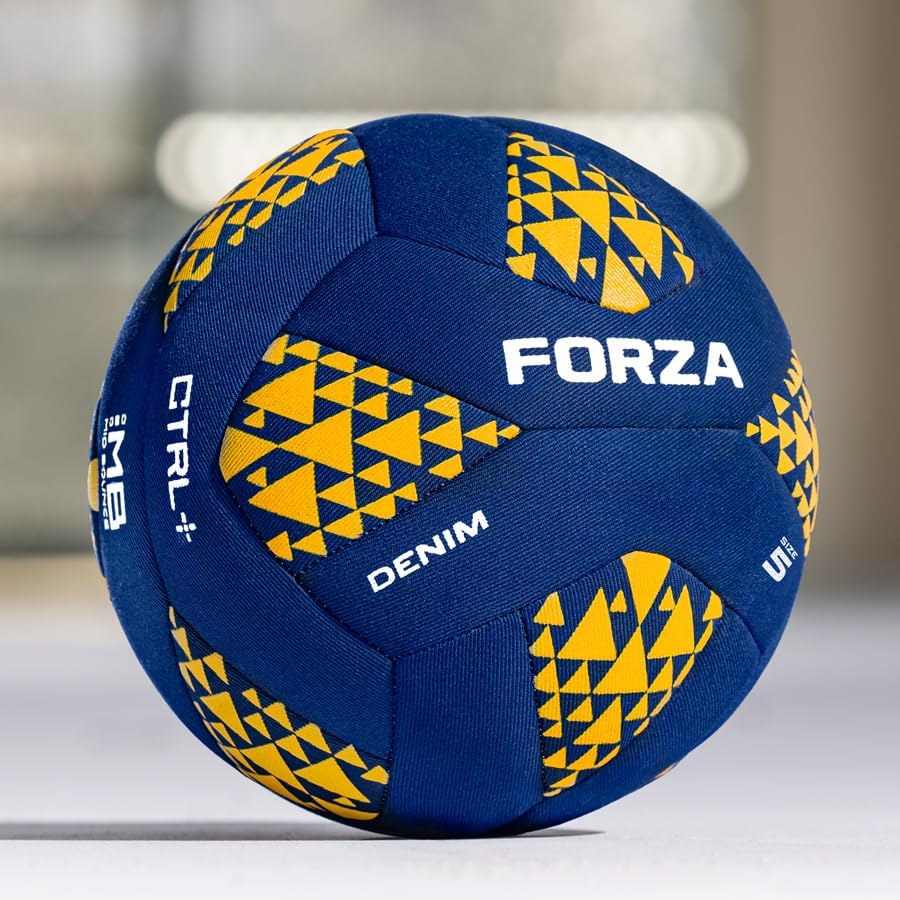 FORZA Freestyle Denim Football | Durable Trick & Skill Training Ball – WFFA Approved Freestyle Football [Sizes 4 & 5]