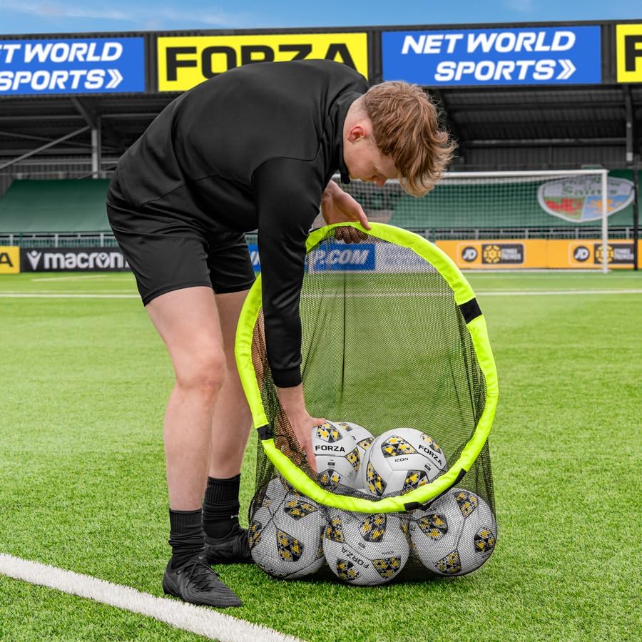 FORZA Football Target Net & Ball Bag | 2-in-1 Ball Storage & Goal Target for Football Training – 10 Ball Capacity - Durable & Easy to Attach