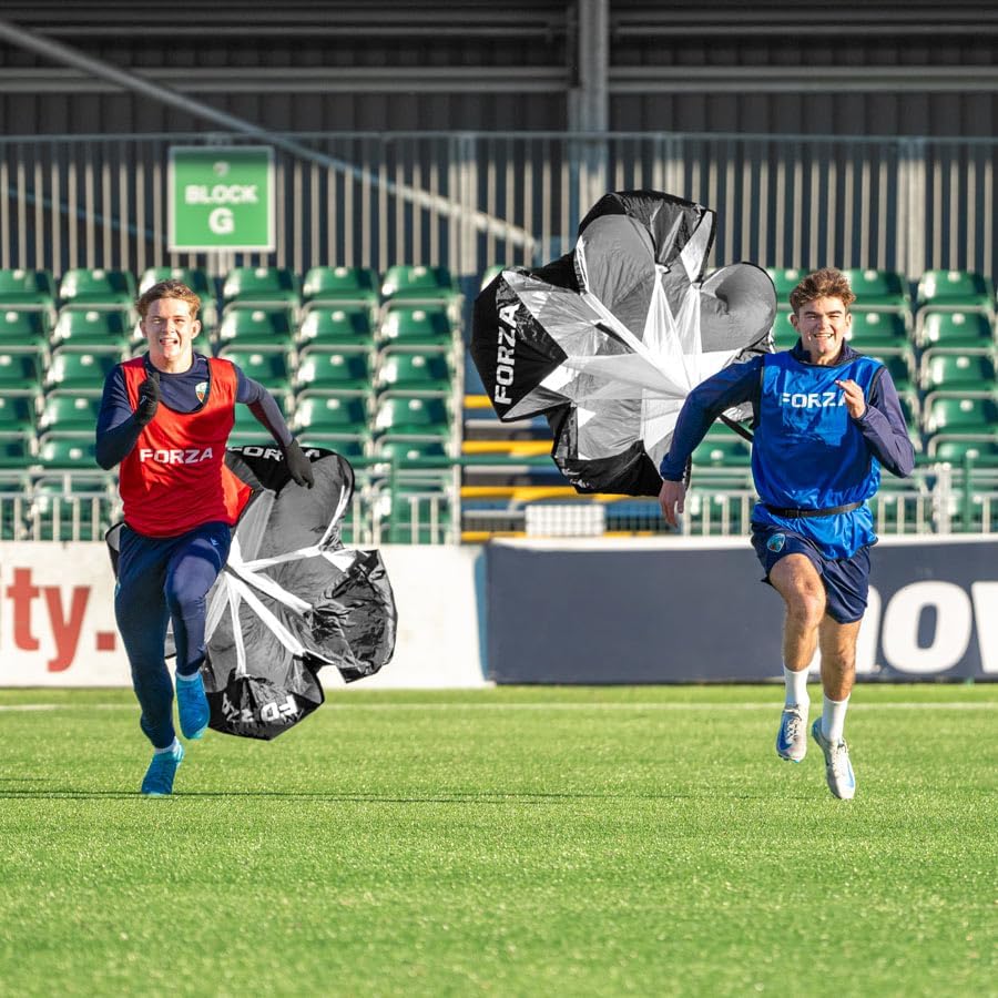 FORZA Speed Chute Resistance Parachute - Wind Resistance Training Tool – Adjustable Strap & Carry Bag Included | Football Training Equipment | Running Accessories