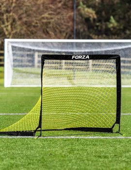 FORZA Square Pop-Up Football Goal [3 Sizes] | Portable Football Training Goal with Carry Bag & Ground Stakes - For All Ages with 5 Second Set Up - Single or Pair