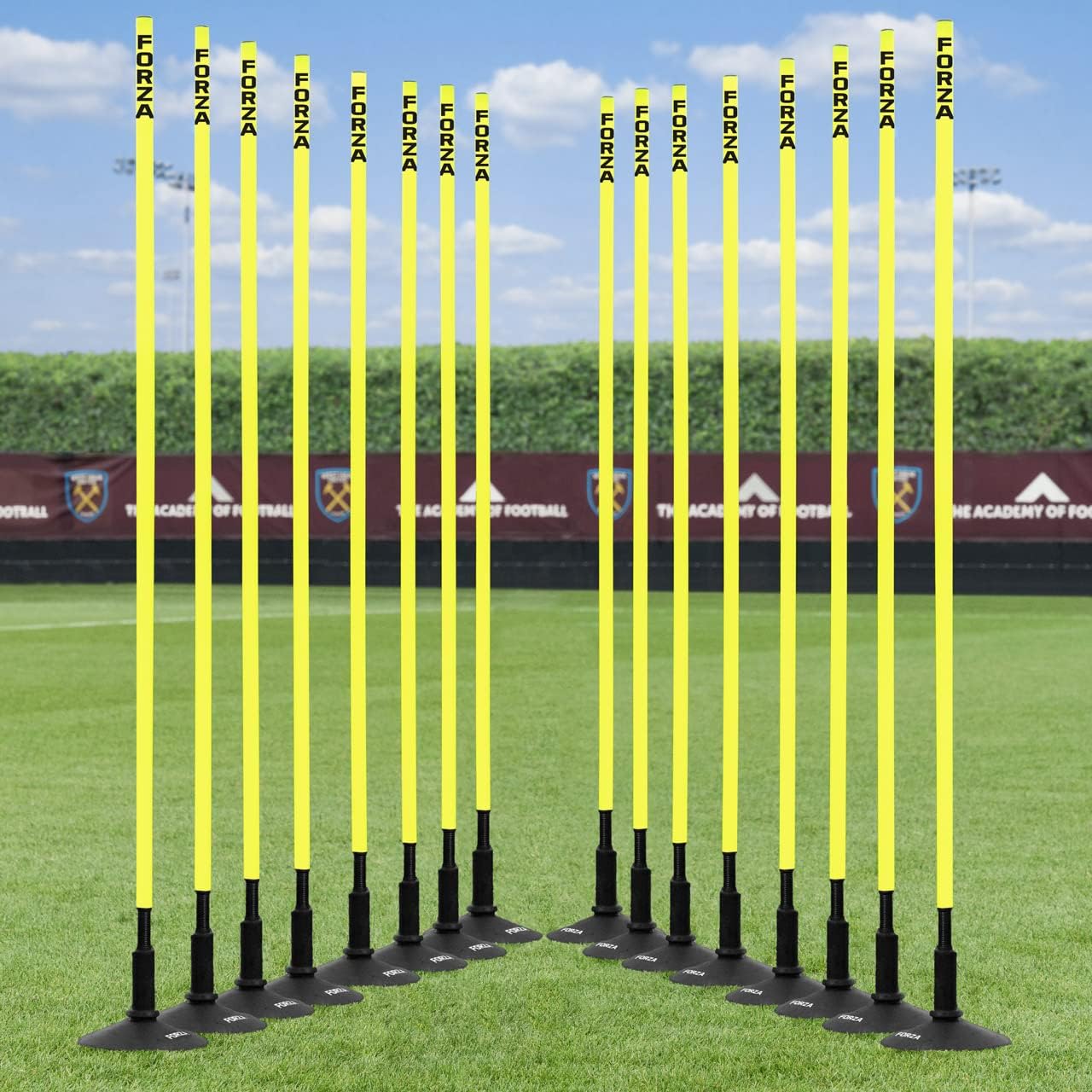 FORZA Astro Slalom Poles + Bases - 5ft/6ft High | Sports Training Slalom Poles With Spring Back | Improve Agility/Speed/Footwork | Rubber Base Included