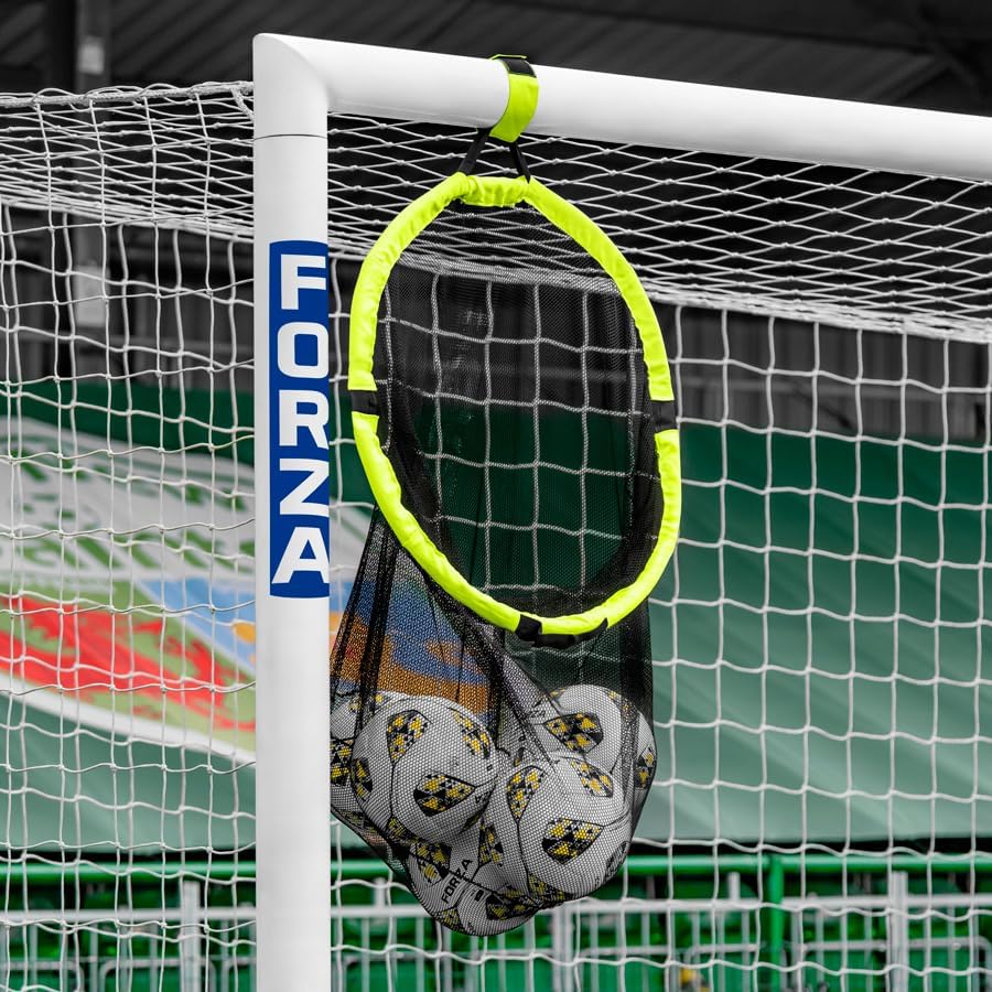 FORZA Football Target Net & Ball Bag | 2-in-1 Ball Storage & Goal Target for Football Training – 10 Ball Capacity - Durable & Easy to Attach