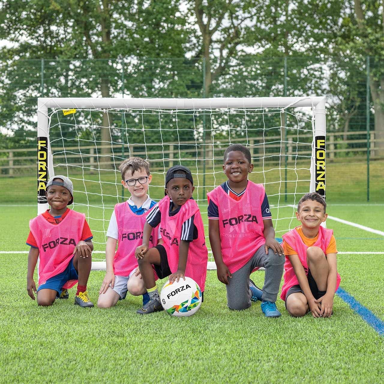 FORZA PVC Football Goal With Pro Target Sheet [6ftx 4ft] | Kids Training Equipment - Garden & Target Sheet | Premium PVC Locking - Weatherproof Design