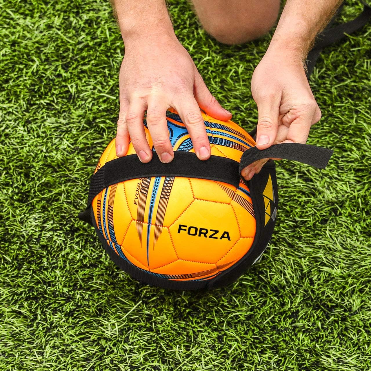 FORZA Solo Football Kick Trainer - Pro Individual Football Training Kit | Solo Practice Training Aid | Football Training Equipment for Kids/Adults | Improve Football Skills