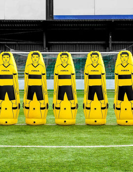 FORZA Pro Football Air Mannequin Junior & Senior | Inflatable Football Free Kick Training Dummies | Pack of 1, 3 or 5 Portable Football Training Equipment | Optional Carry Bag