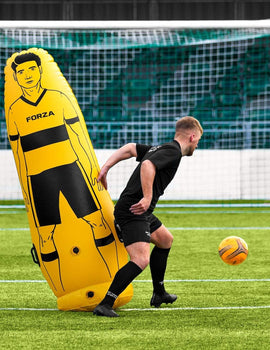 FORZA Pro Football Air Mannequin Junior & Senior | Inflatable Football Free Kick Training Dummies | Pack of 1, 3 or 5 Portable Football Training Equipment | Optional Carry Bag
