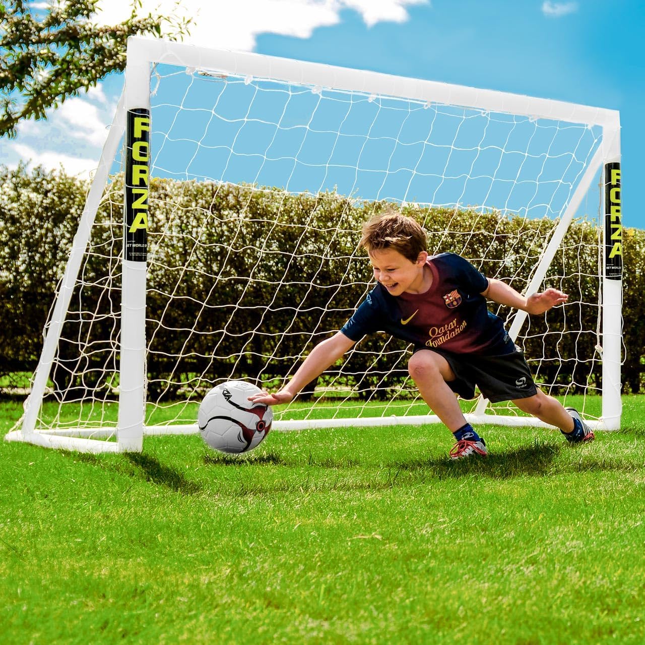 FORZA 6ft x 4ft Kids Football Goal | The UK’s Best Garden Goalposts - Optional Target Sheet, Football & Carry Bag - Lightweight, Weatherproof & Easy to Assemble