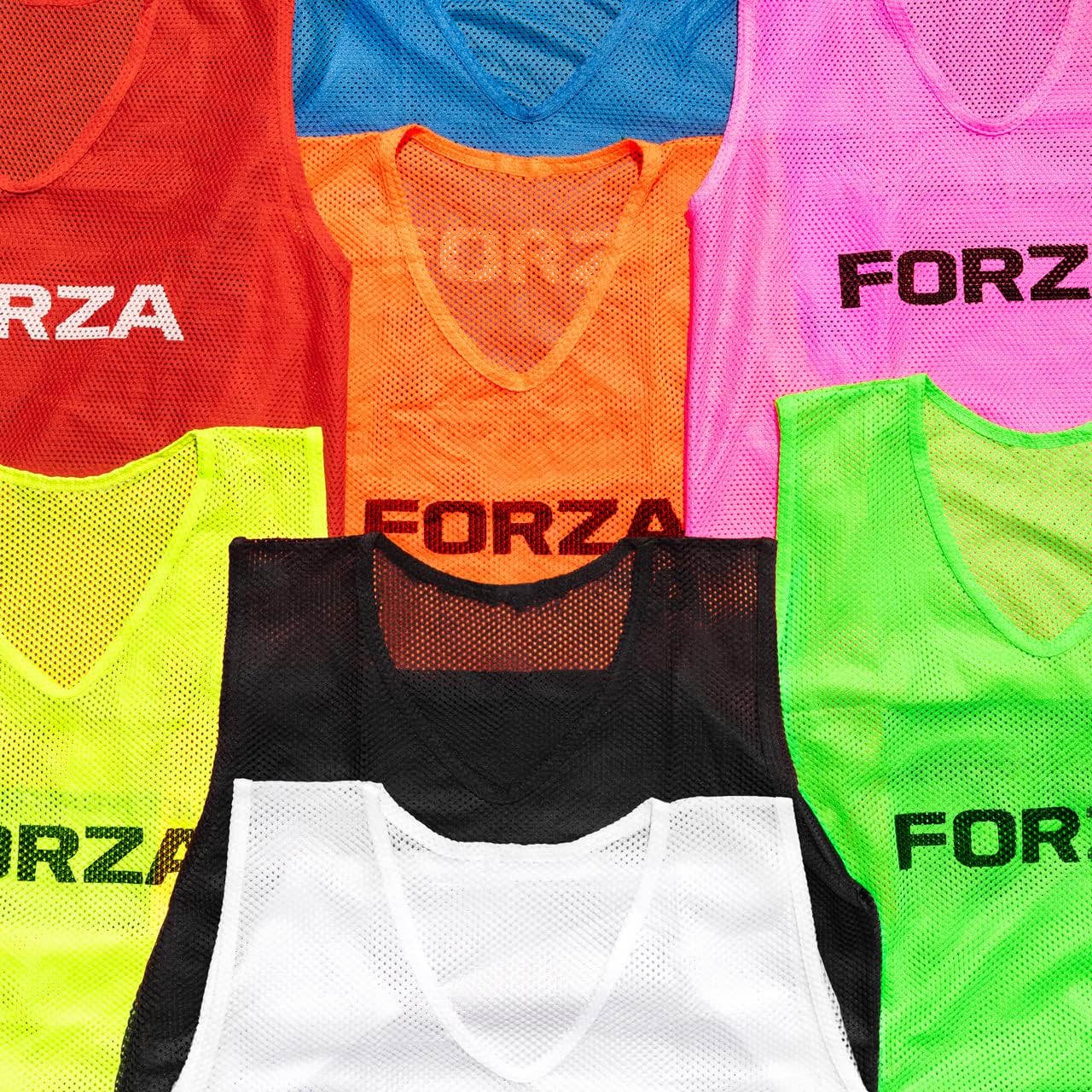 FORZA Training Bibs [10 Pack] - Pro Football Training Vests Sizes | Multi-Sport Bibs | Kids/Adult Bib | Football Bibs | Training Equipment
